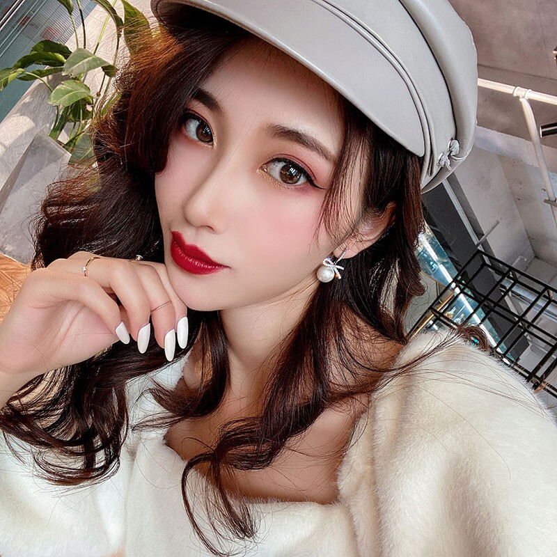 晓色 蝴蝶结珍珠耳饰