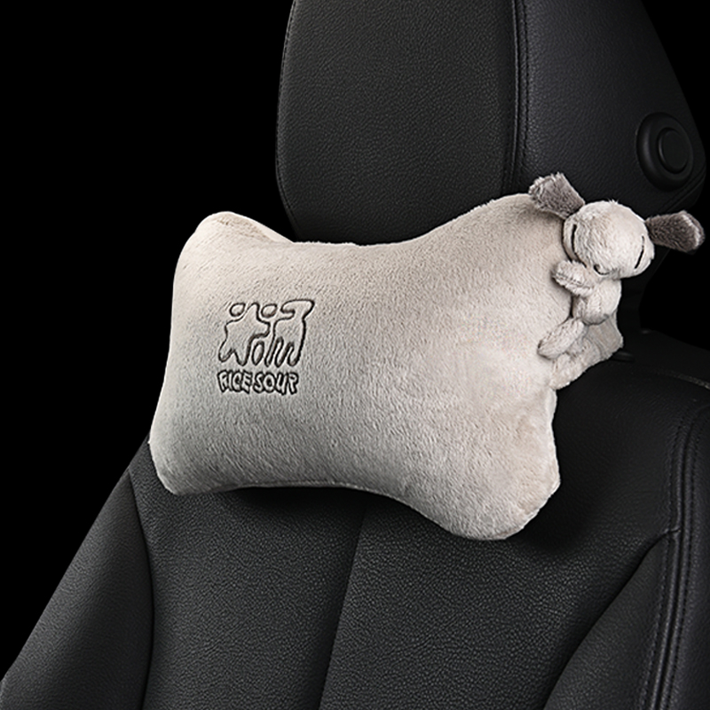 爱车屋 浅灰色汽车头枕