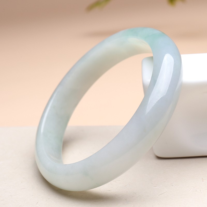 印象眸 宽边圆条 翡翠手镯