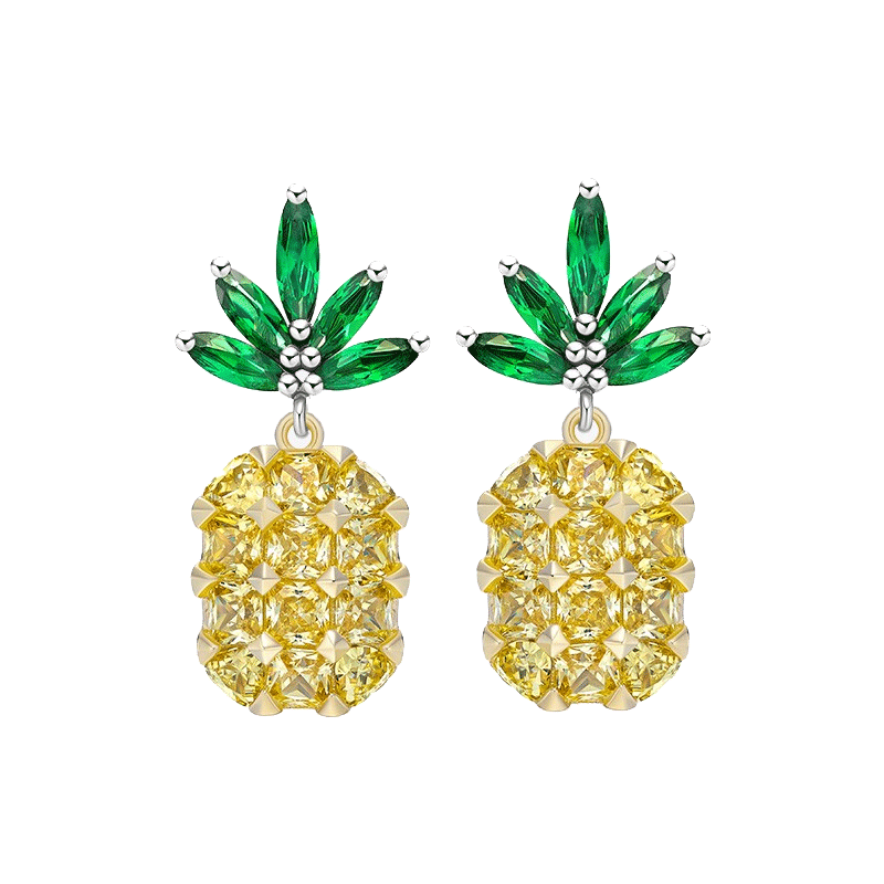 何方珠宝 菠萝耳环