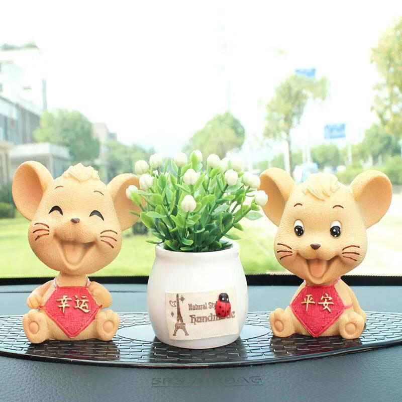 舒狮尚 摇头小老鼠摆件