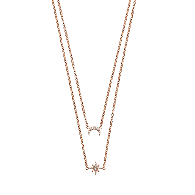 阿玛尼 镶钻星月 项链