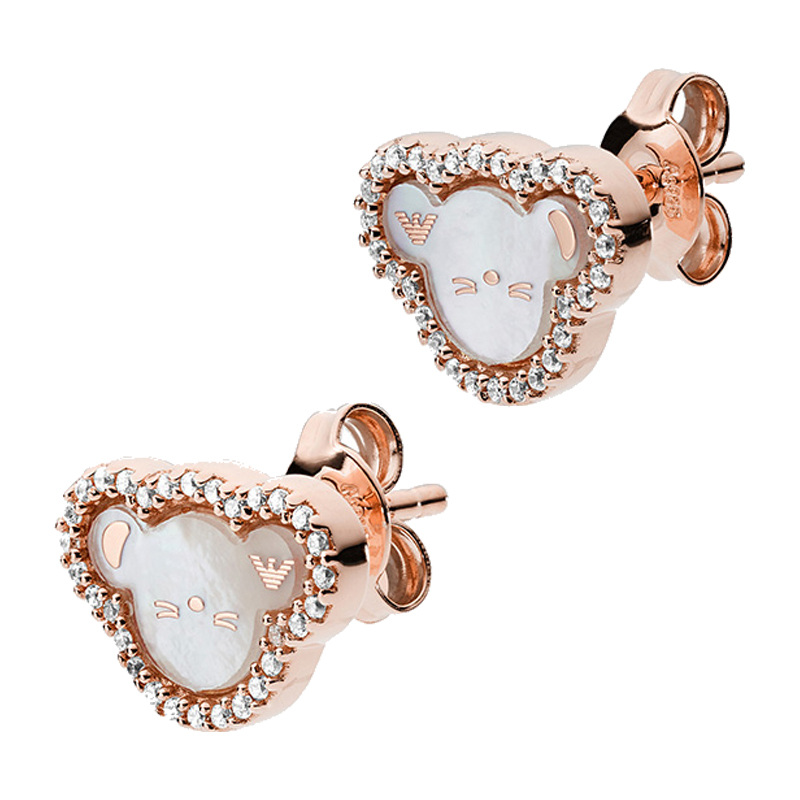 阿玛尼 贝母小熊耳饰