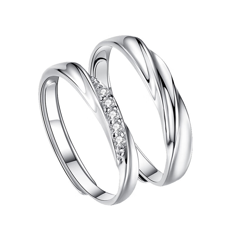 卡蒂罗 共度爱河银情侣戒指