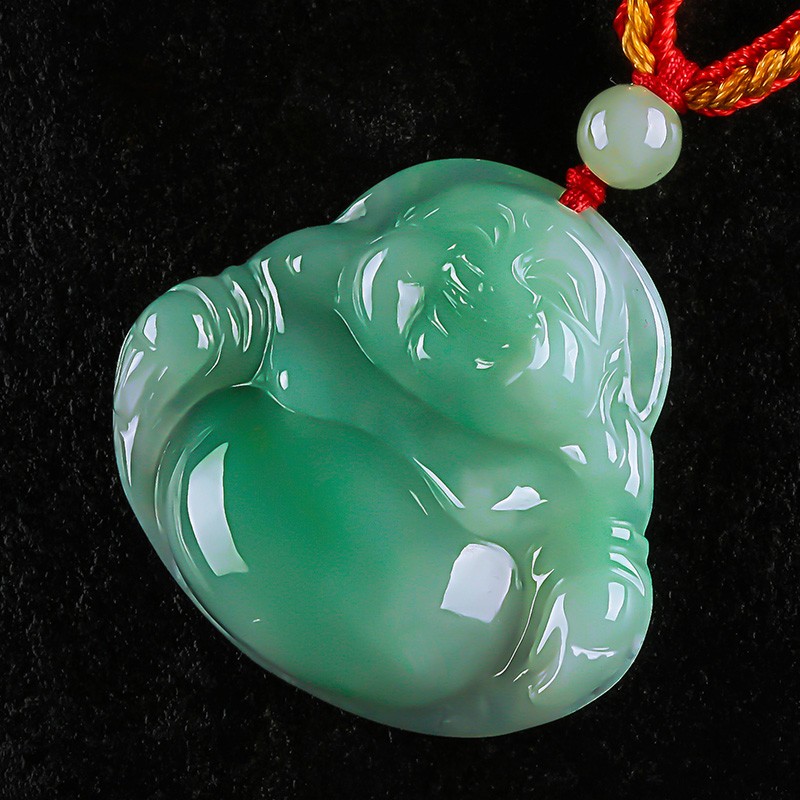 碧玉尊 天然冰糯种翡翠吊坠