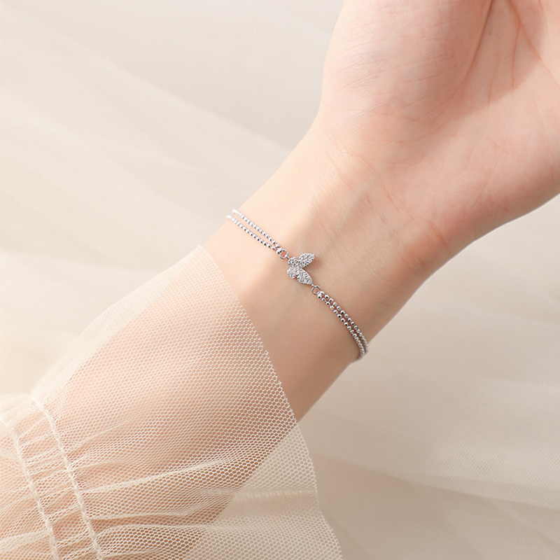 古耐 S925银蝴蝶手链