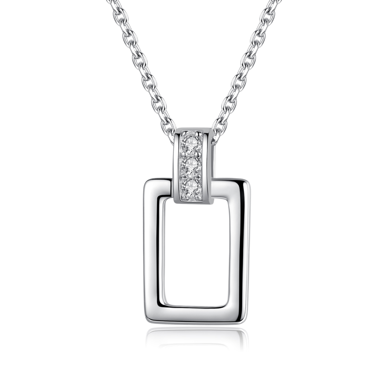 豪至尊方形吊坠颈链