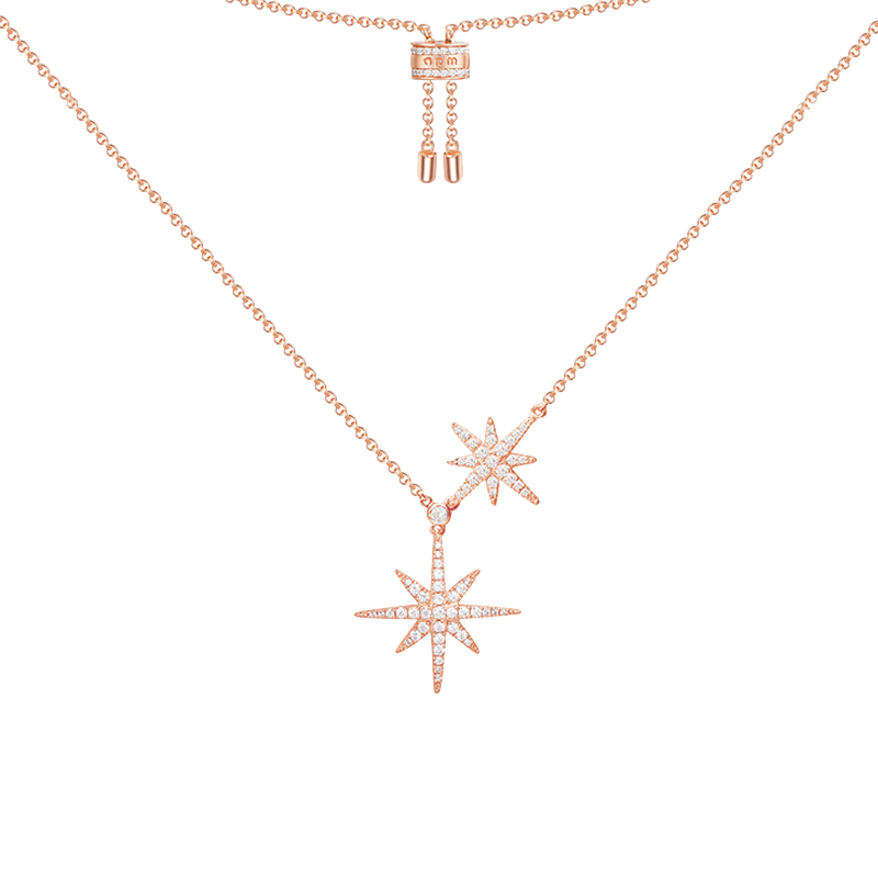 APM 玫瑰金六芒星 项链