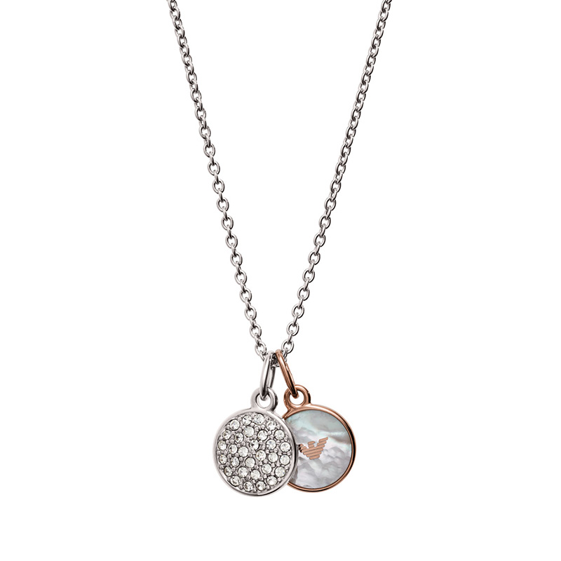 阿玛尼 圆牌鹰标 项链