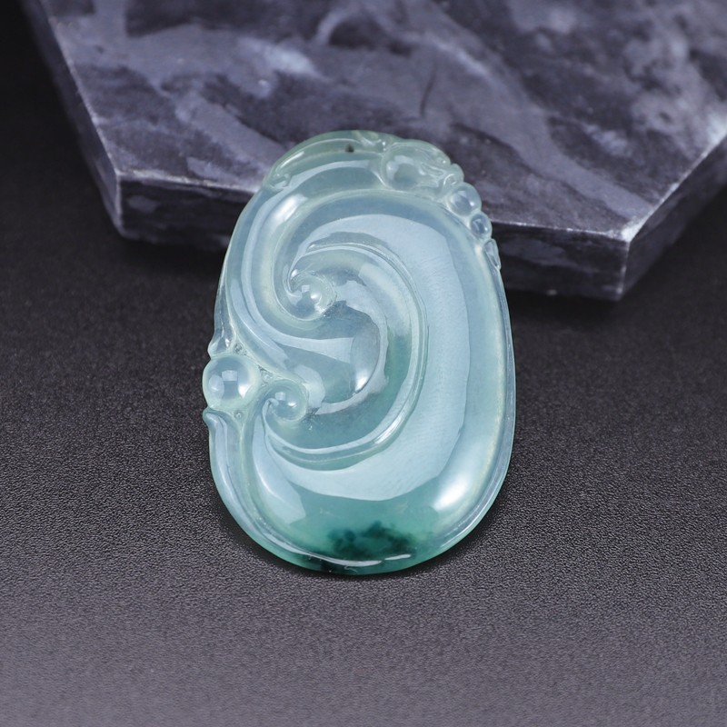 老庙 如意吊坠天然翡翠