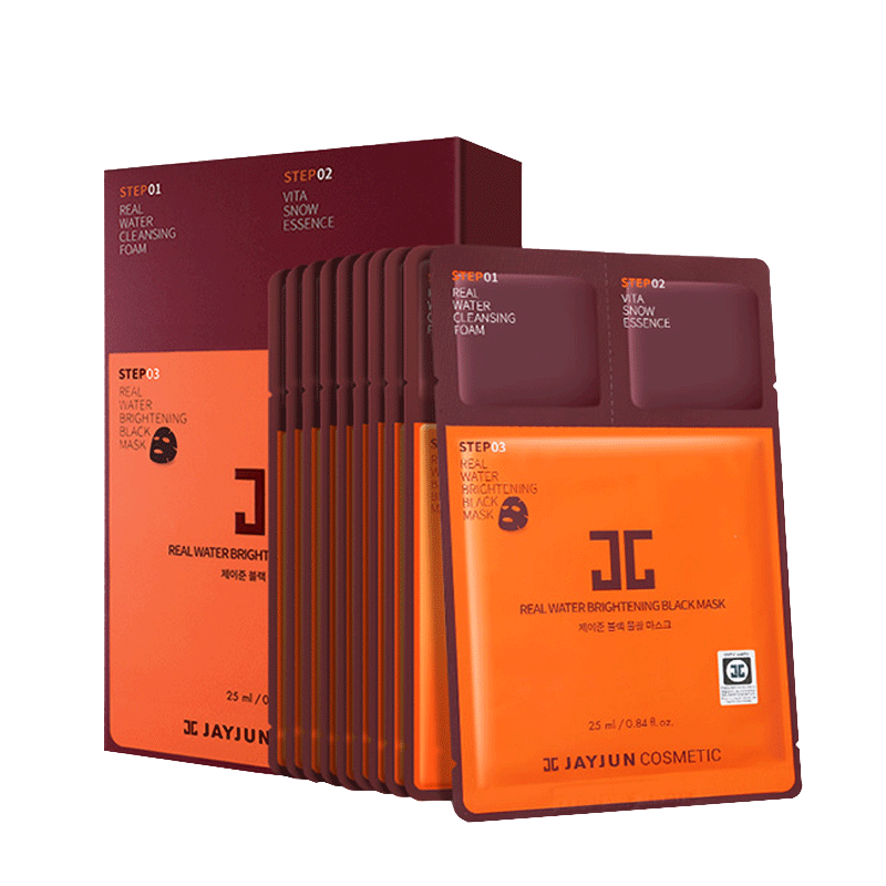 捷俊 黑色水光三部曲面膜