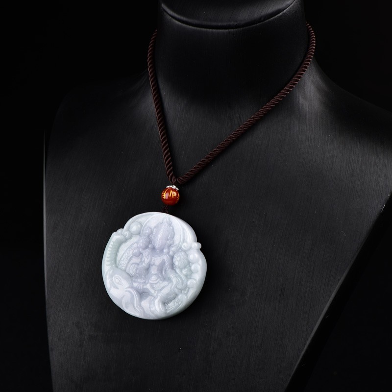 千载一玉 翡翠玉观音双面吊坠