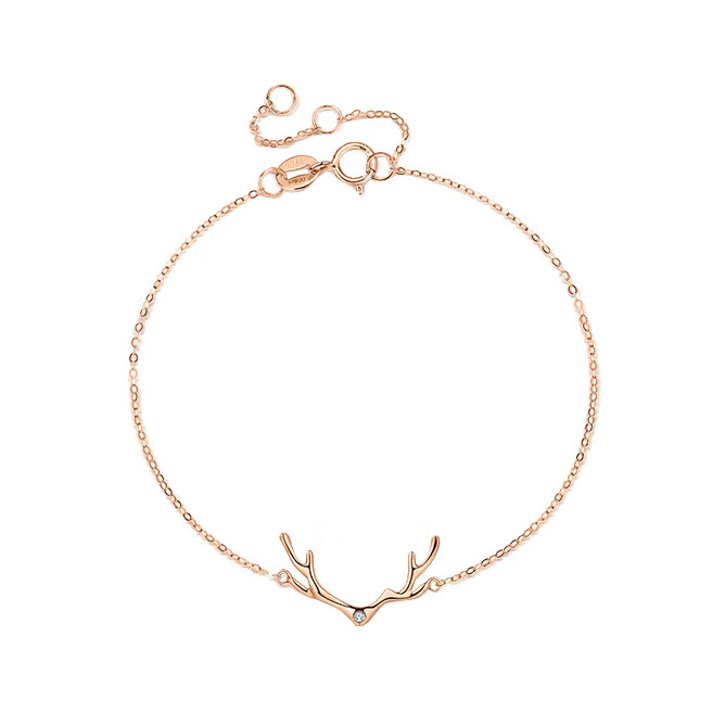 T400 玫瑰金鹿角手链