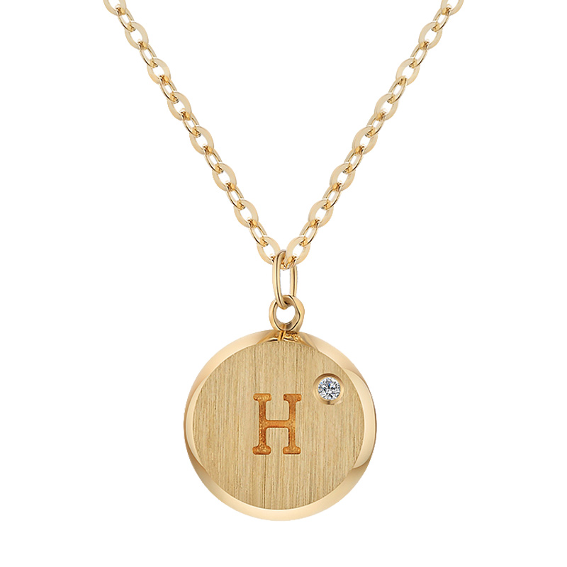 阿菲娜 圆盘字母项链