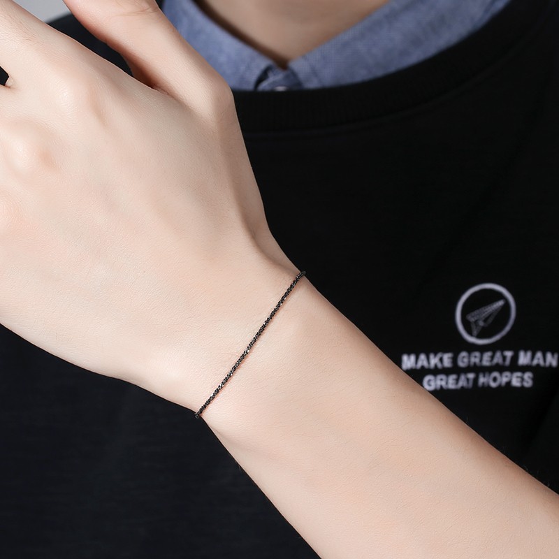 沉鱼落雁 时尚清新纯银情侣手链