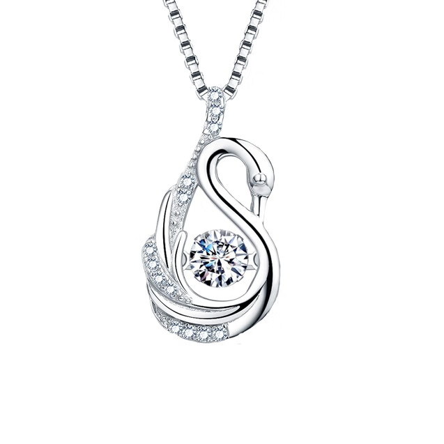 翠登 天鹅造型项链