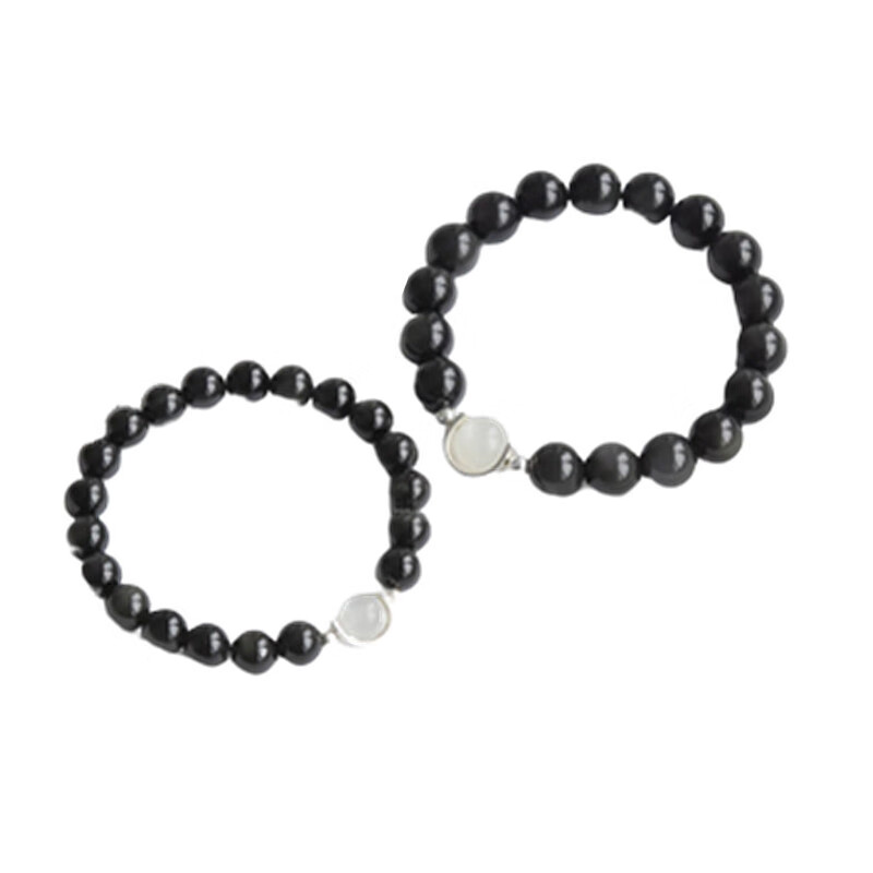 古耐 黑曜石转运珠情侣手链