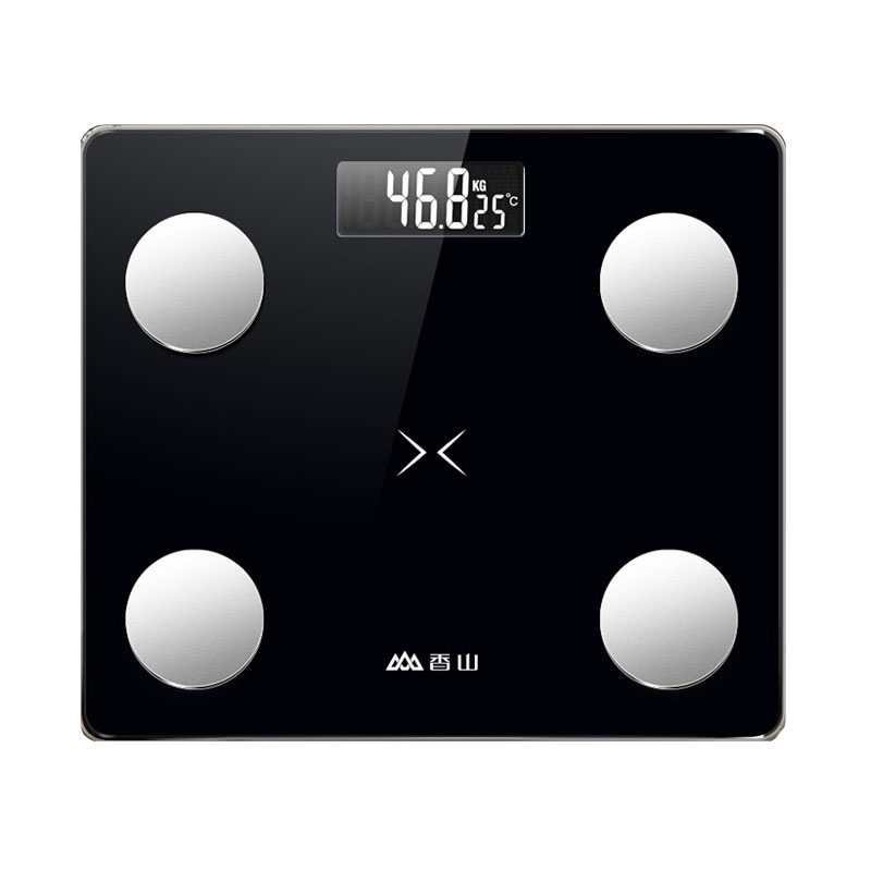 香山 充电款黑色体脂秤