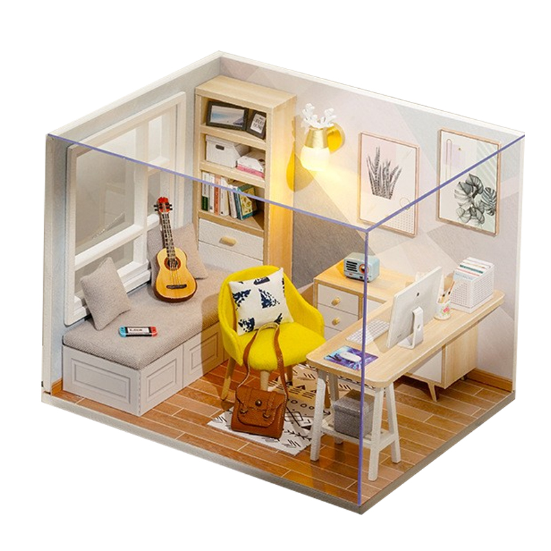 梦多福 木质拼装迷你小房