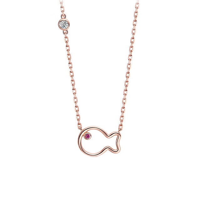 T400 玫瑰金小丑鱼女士项链