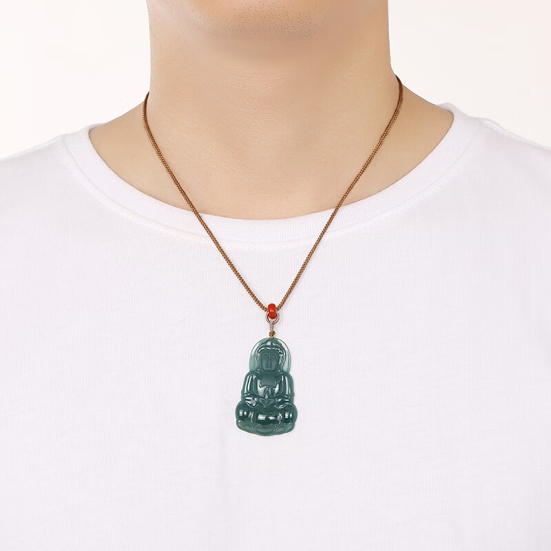 东方雅翠 红色顶珠翡翠吊坠