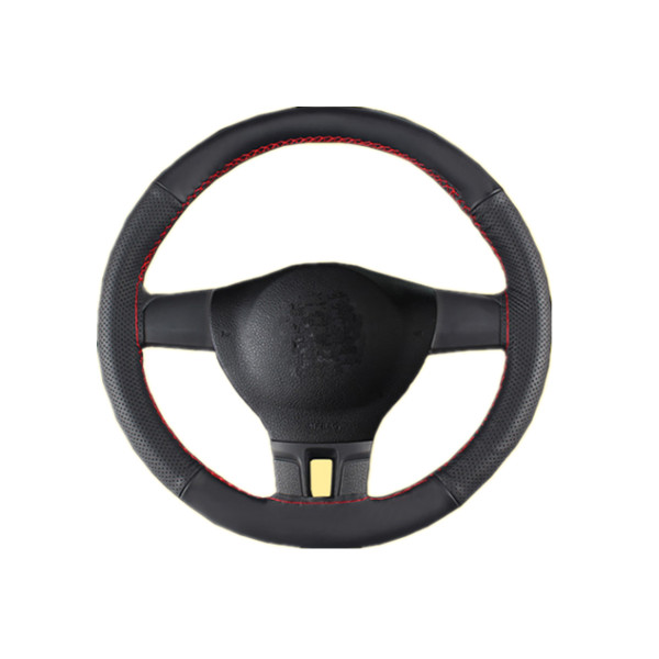 乐驼 头层牛皮均匀打孔方向盘套