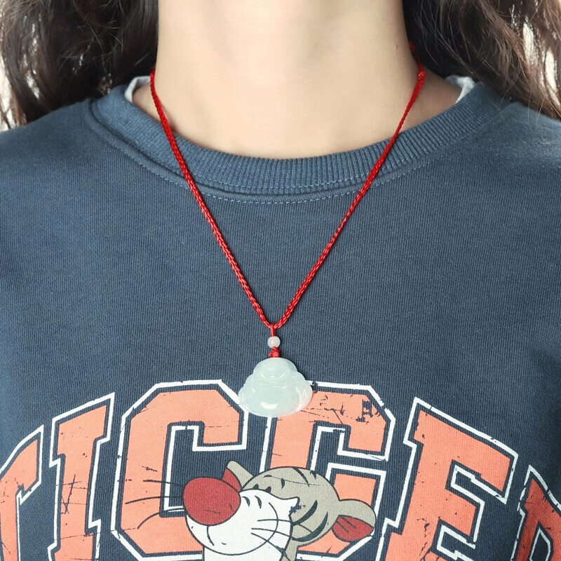 老庙 莹润质感翡翠吊坠