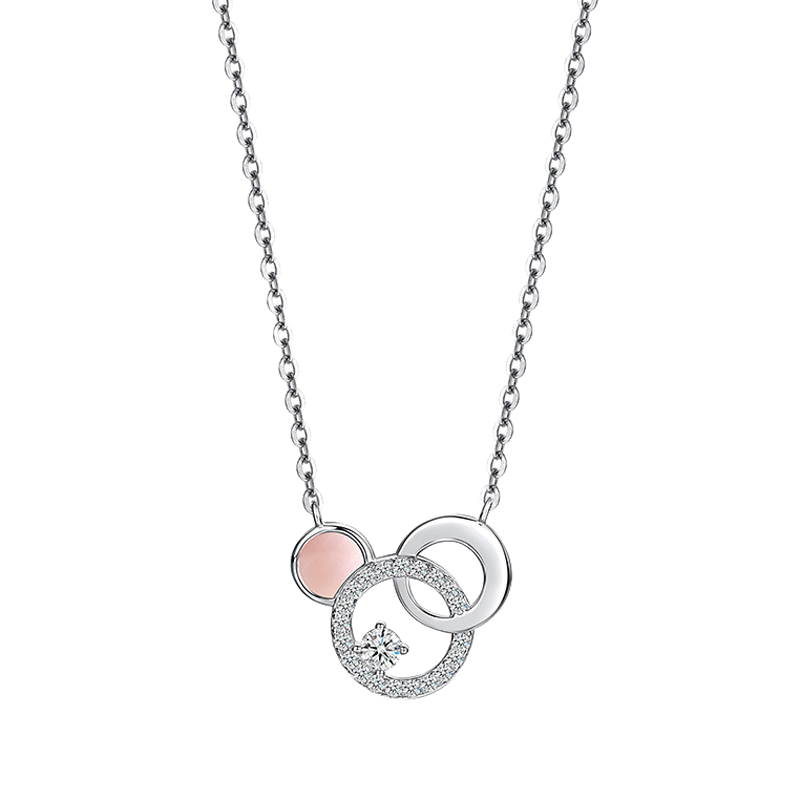 Vana 幸运米奇粉贝母项链