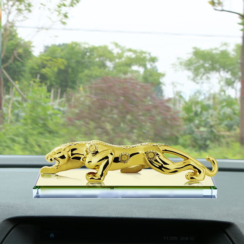 果咖 金钱豹子汽车摆件