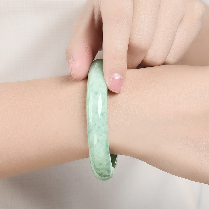 凤禧珠宝 天然满绿翡翠手镯