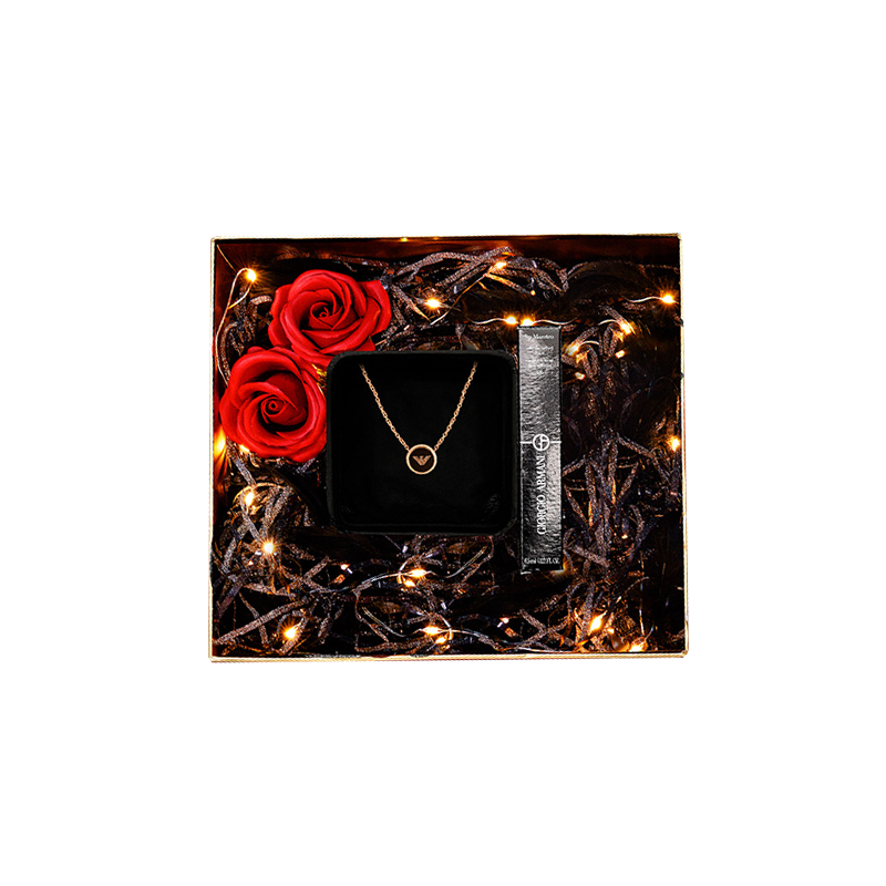 阿玛尼 圆形鹰标 项链