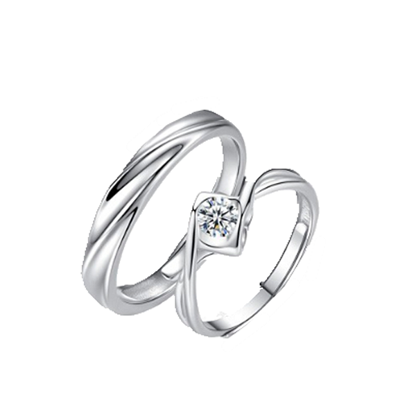 圣雅罗 纯银镶钻戒指