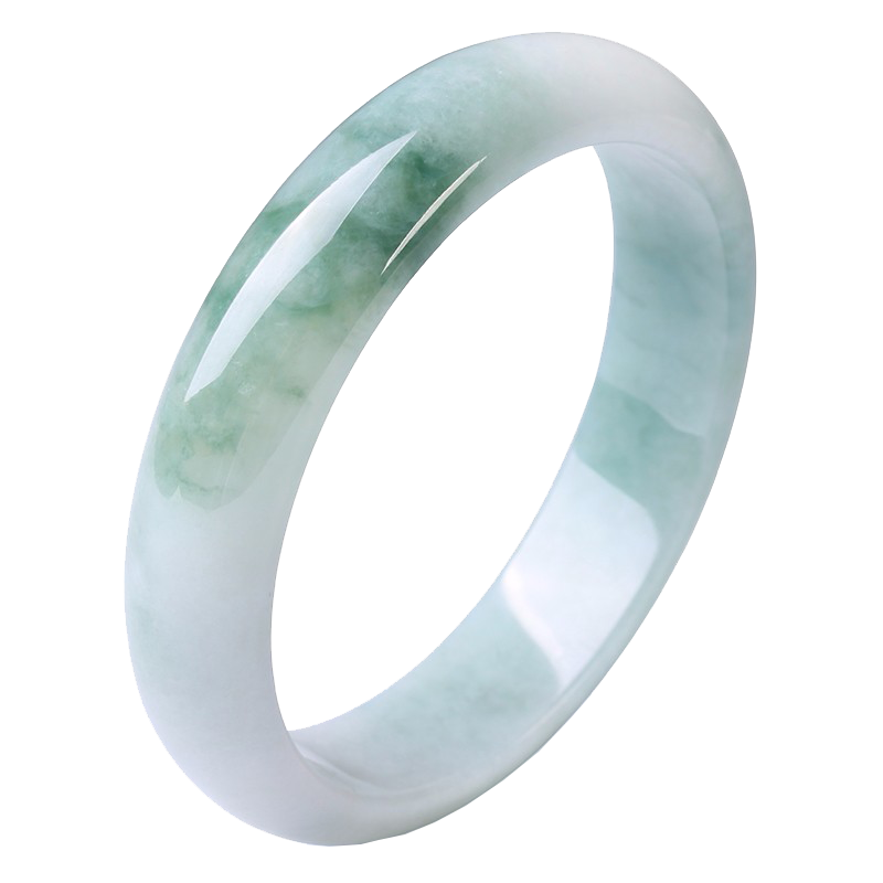 印象眸 简约飘花翡翠手镯