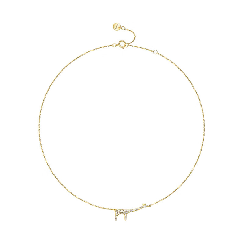 何方珠宝 长颈鹿吊坠锁骨链