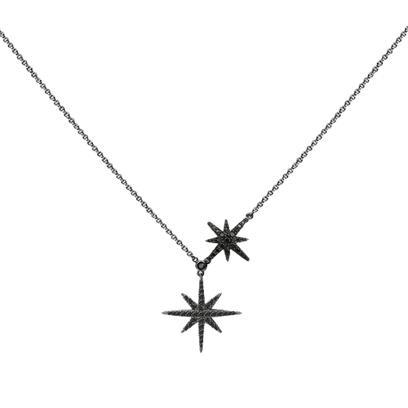 APM 玫瑰金双流星项链