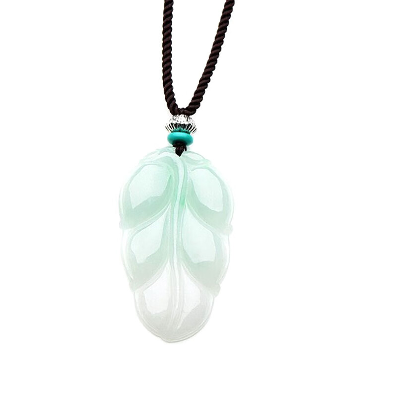 千载一玉 树叶造型 翡翠吊坠
