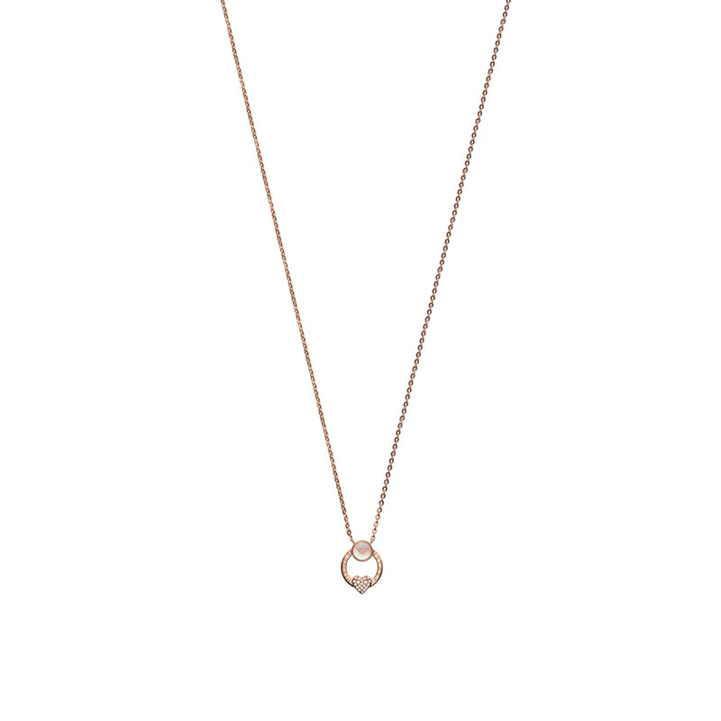 阿玛尼 心形镶钻 项链