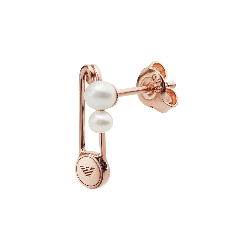 阿玛尼 回形针珍珠耳饰