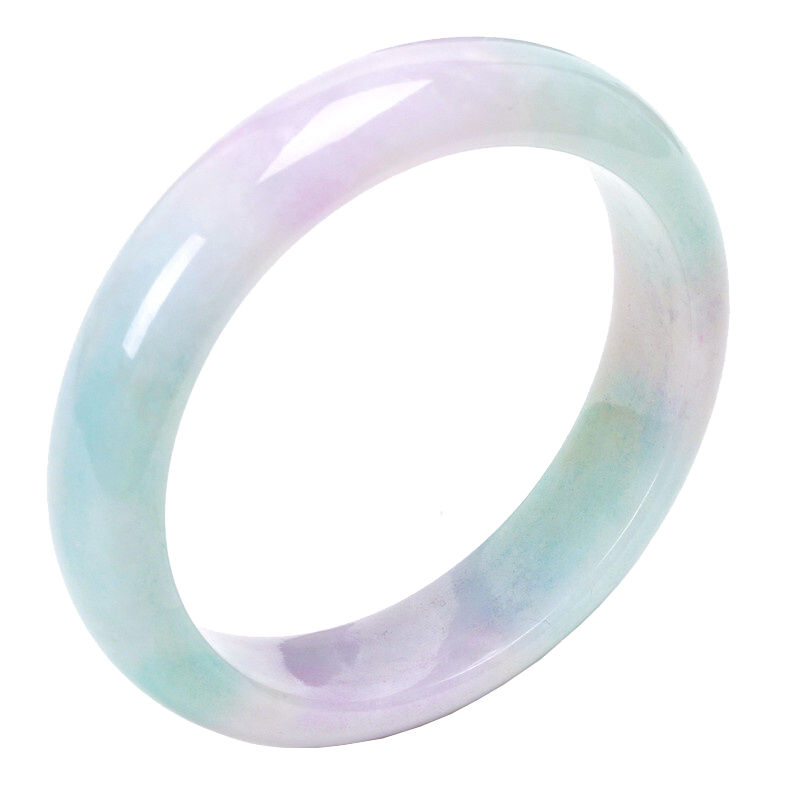 春龙 紫罗兰淡绿翡翠手镯