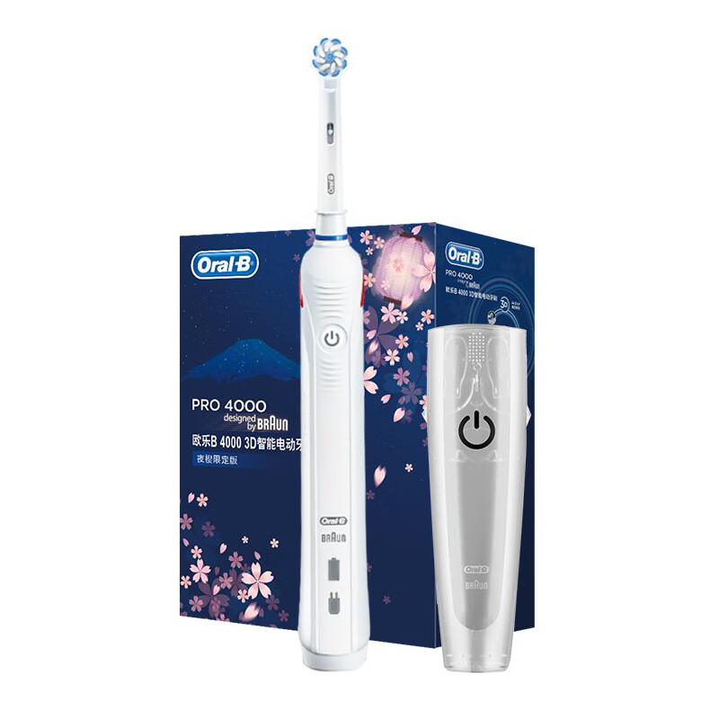 欧乐B 双重清洁动力樱花白牙刷