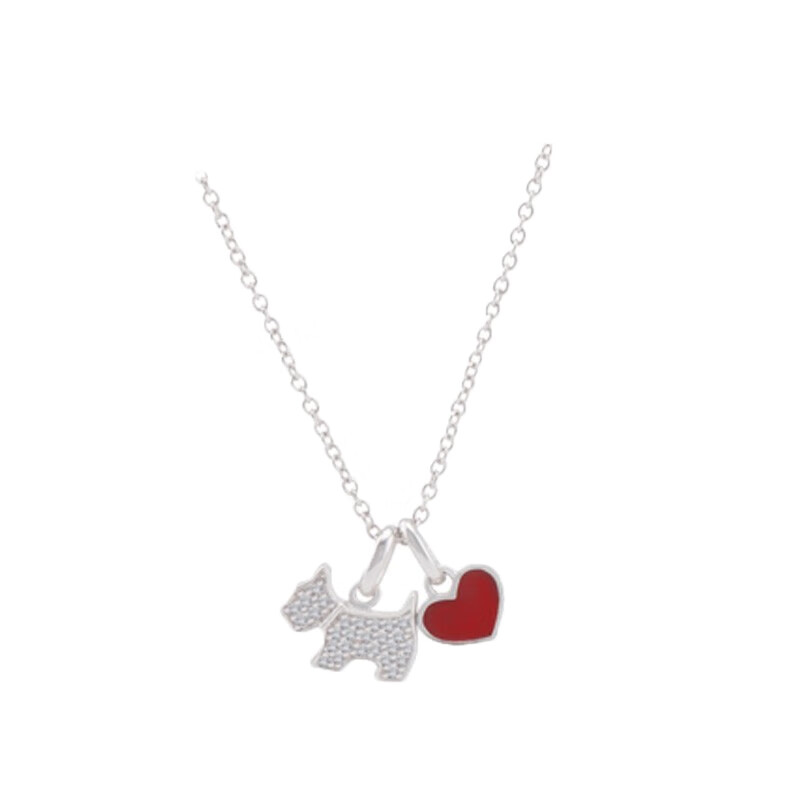 AGATHA 爱心小狗银项链