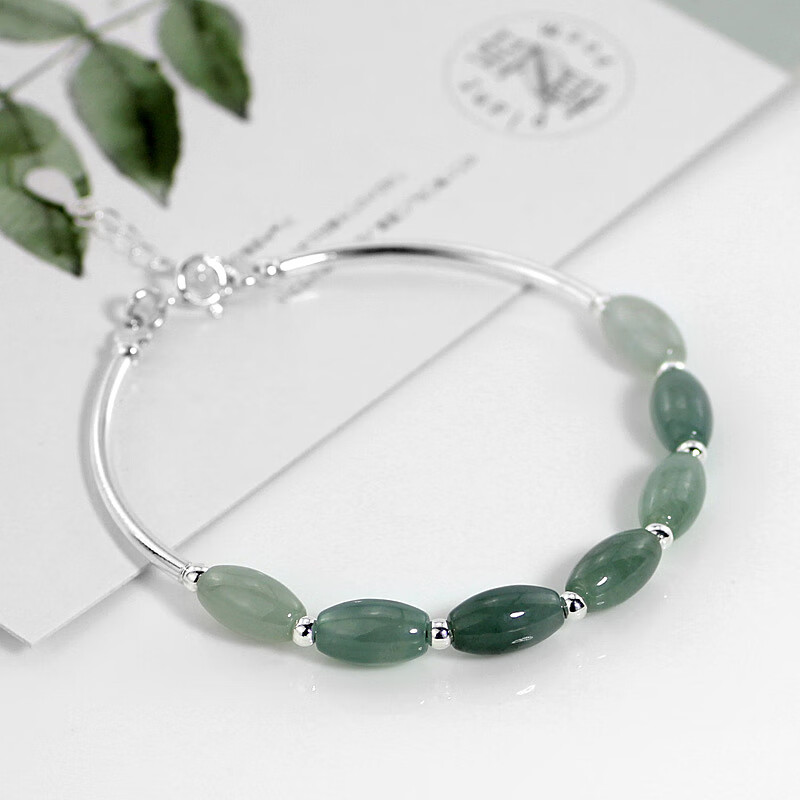 JALLOO 绿翡翠银手链