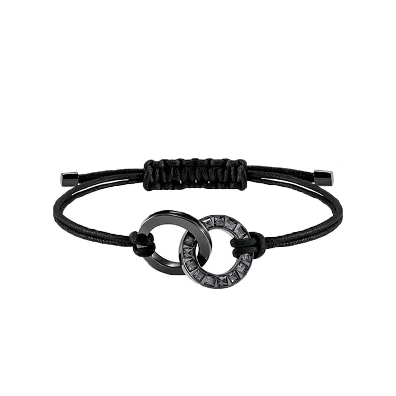 施华洛世奇 黑碳纹理双环手链