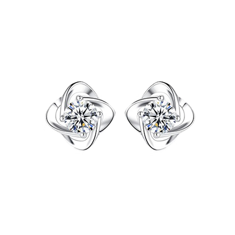 唯一 镶锆足银耳饰