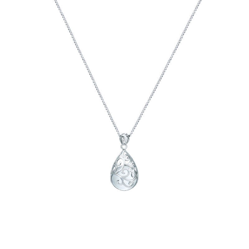 老银匠 花蔓水滴银项链