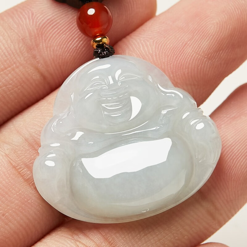 曼丽翠 红色顶珠翡翠吊坠