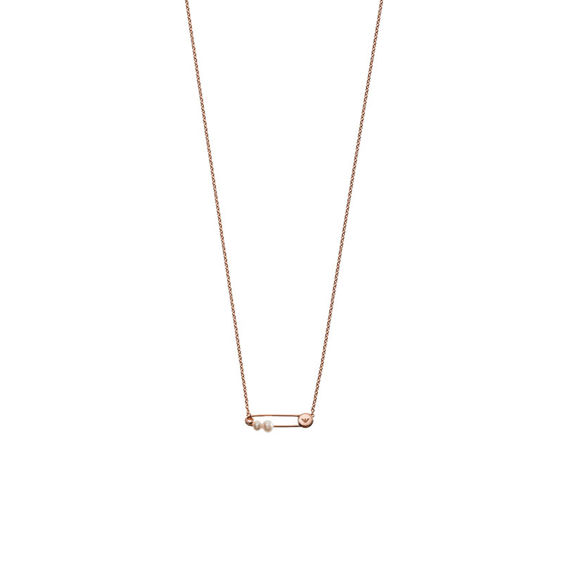 阿玛尼 玫瑰金色别致项链