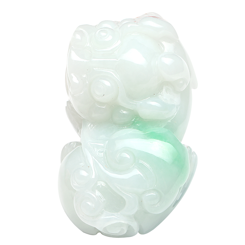 七彩云南 翡翠糯种貔貅吊坠