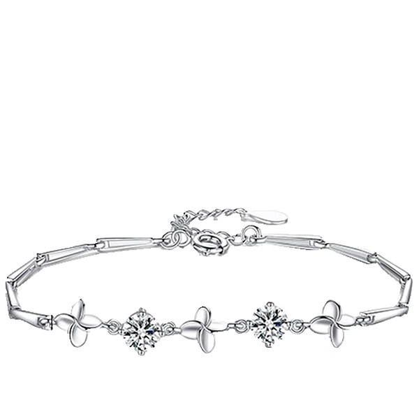 卡蒂罗纯银四叶草手链