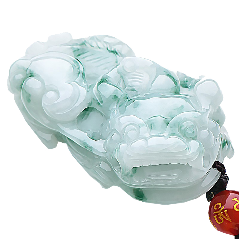 可玉可求 冰底花貔貅 翡翠吊坠